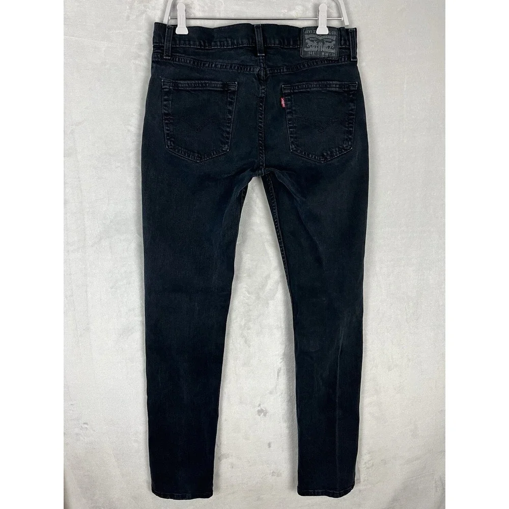 LEVIS 511 Jean Men 32x34 Dark Denim Slim Fit Straight Leg Stretch WesternCowboy